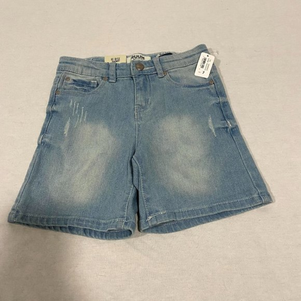Ruum Girls Denim Hi Rise Shorts NWT Size 7